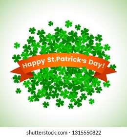 festive green banner or St. Patrick's Day greeting card. vector illustration