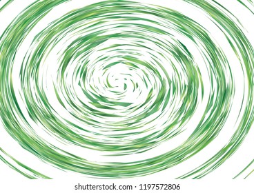 Festive green round line background. Abstract twisted frame linen texture for holiday, postcard, poster, website, carnival, birthday, children's party. Spiral line cover mock-up. Wedding card layout