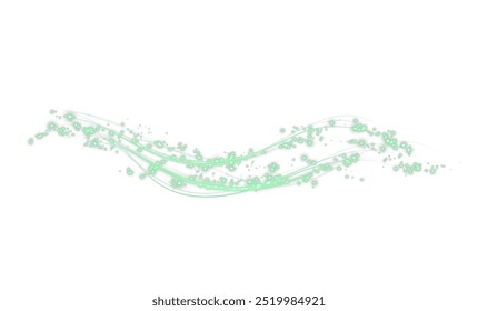 Festive green stripe. green curl twirl for the holidays. green colored curve rope. Vector png twirl, line, curve, rope, stripe design element.

