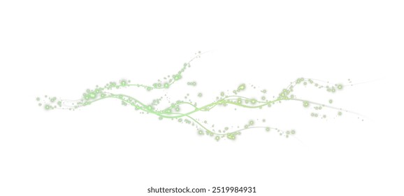 Festive green stripe. green curl twirl for the holidays. green colored curve rope. Vector png twirl, line, curve, rope, stripe design element.

