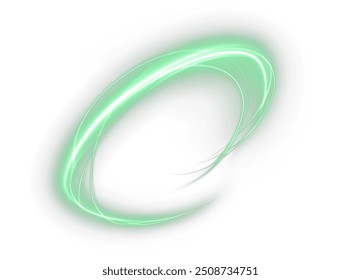 Festive green stripe on white background. Green curl twirl for the holidays. Green colored curve rope. Vector png twirl, line, curve, rope, stripe design element.

