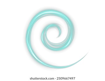 Festive green stripe on white background. green curl twirl for the holidays. green colored curve rope. Vector png twirl, line, curve, rope, stripe design element.