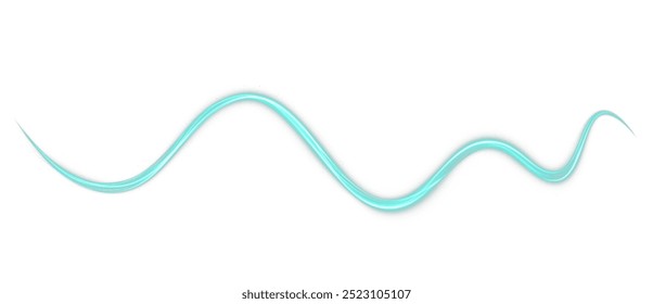 Festive green stripe on white background. Green curl twirl for the holidays. Green colored curve rope. Vector png twirl, line, curve, rope, stripe design element.	
