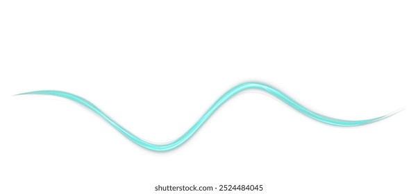 Festive green stripe on white background. green curl twirl for the holidays. green colored curve rope. Vector png twirl, line, curve, rope, stripe design element.