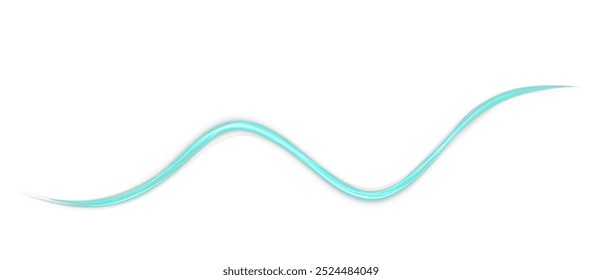 Festive green stripe on white background. green curl twirl for the holidays. green colored curve rope. Vector png twirl, line, curve, rope, stripe design element.