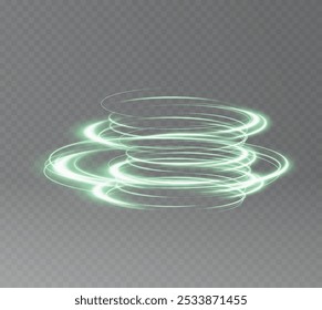 Festive green stripe on white background. green curl twirl for the holidays. green colored curve rope. Vector png twirl, line, curve, rope, stripe design element.