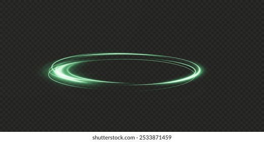 Festive green stripe on white background. green curl twirl for the holidays. green colored curve rope. Vector png twirl, line, curve, rope, stripe design element.