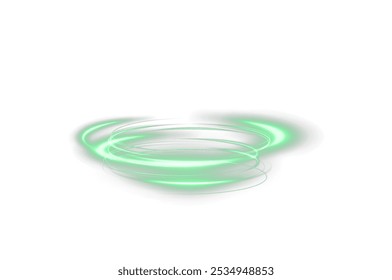Festive green stripe on white background. green curl twirl for the holidays. green colored curve rope. Vector png twirl, line, curve, rope, stripe design element.