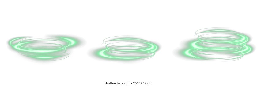 Festive green stripe on white background. green curl twirl for the holidays. green colored curve rope. Vector png twirl, line, curve, rope, stripe design element.