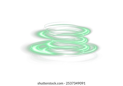 Festive green stripe on white background. green curl twirl for the holidays. green colored curve rope. Vector png twirl, line, curve, rope, stripe design element.	
