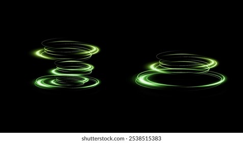 Festive green stripe on white background. green curl twirl for the holidays. green colored curve rope. Vector png twirl, line, curve, rope, stripe design element.