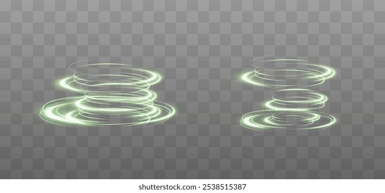 Festive green stripe on white background. green curl twirl for the holidays. green colored curve rope. Vector png twirl, line, curve, rope, stripe design element.
