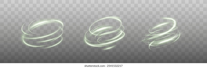 Festive green stripe on white background. green curl twirl for the holidays. green colored curve rope. Vector png twirl, line, curve, rope, stripe design element.	
