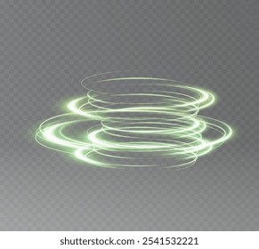 Festivo faixa verde sobre fundo branco. verde curl girar para as férias. verde corda curva colorida. Vetor png girar, linha, curva, corda, faixa elemento de design.	
