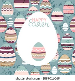Festive greeting card with easter eggs 