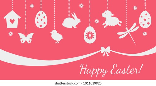 Festive greeting card or packing "Happy Easter"! vector illustration.