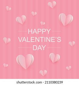 Festive greetings Happy Valentine's Day, pink background - Vector illustration