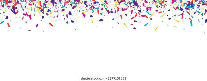 Festive Grit Celebration Vector Transparent Panoramic Background. Saturated Invitation Circle Postcard. Spectacular Confetti Fun Invitation. Cheerful Grain Abstract Pattern.