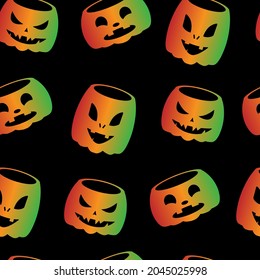 festive halloween background with pumpkins. vector design element. a colorful bright pattern.