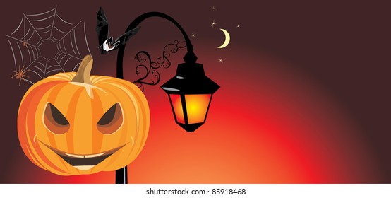 Festive Halloween banner. Vector