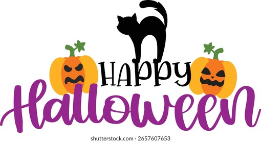 A festive Halloween design featuring classic spooky elements, perfect for seasonal decorations, invitations, and graphic projects.