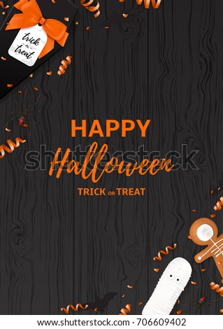 festive halloween flyer template top view stock vector royalty free