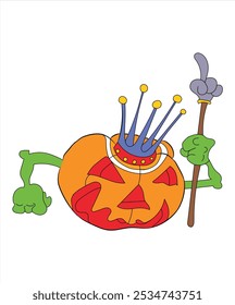 Festive Halloween Pumpkin Cartoon Vector Illustration