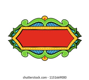 Festive hand drawn frame. Vector illusration of banner in vintage style.