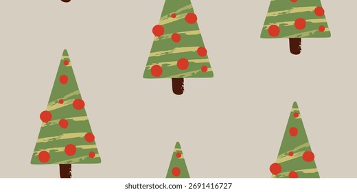 Festliches handgezeichnetes Weihnachtsbaummuster