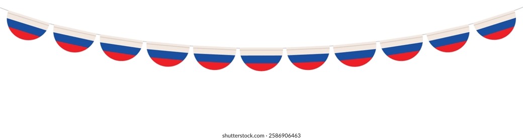 Festive hanging decoration, garland in the form of Russian flag.