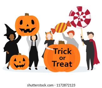 Festive Happy Halloween graphic illustration