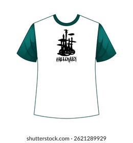 Festive Happy Halloween t-shirt design featuring spooky graphics, perfect for parties, costumes, and seasonal fun.