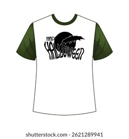 Festive Happy Halloween t-shirt design featuring spooky graphics, perfect for parties, costumes, and seasonal fun.