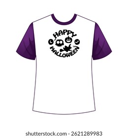 Festive Happy Halloween t-shirt design featuring spooky graphics, perfect for parties, costumes, and seasonal fun.