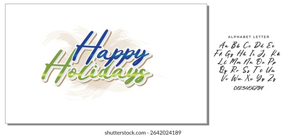 Festive Happy Holidays Typography Design with Elegant Calligraphy Font and Gradient Colors
