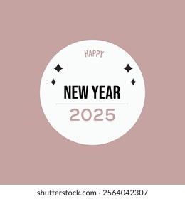 A festive "Happy New Year 2025" logo on a pinkish background, radiating warmth and joyful celebration.