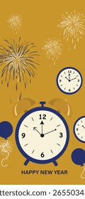 Festivo Feliz Ano Novo Vetor História e Banner Templates Set