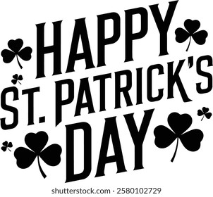 A festive Happy St. Patrick's Day vector design featuring cheerful elements like shamrocks and leprechauns, celebrating the holiday spirit.