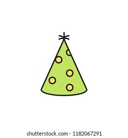 festive hat colored icon. Element of birthday party icon for mobile concept and web apps. Colored festive hat icon can be used for web and mobile