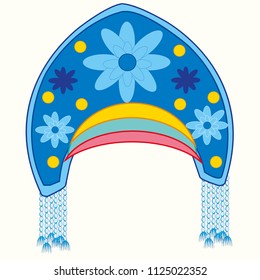 Festive headdress feminine woman s headdress on white background is insulated