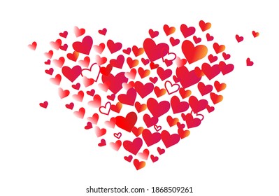 Festive heart banner design. St. Valentine's day decoration. vector graphics