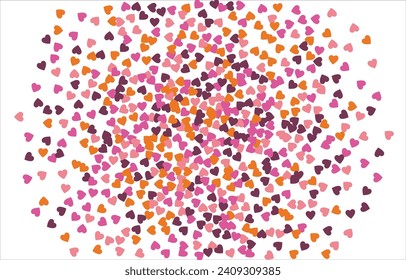 Festive heart banner design. Valentine's Day. Bright confetti hearts. Vector illustration.
