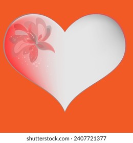 festive heart with flower vector illustration