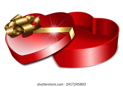 festive heart shaped box vector illustration