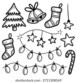 Festliche Feiertage Doodle Elements Collection