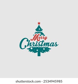 Festive holiday greeting design with 'Merry Christmas and Happy New Year' message, featuring stylish typography and decorative snowflakes for a cheerful seasonal celebration.