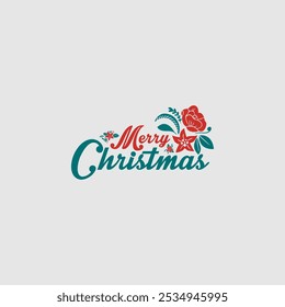 Festive holiday greeting design with 'Merry Christmas and Happy New Year' message, featuring stylish typography and decorative snowflakes for a cheerful seasonal celebration.