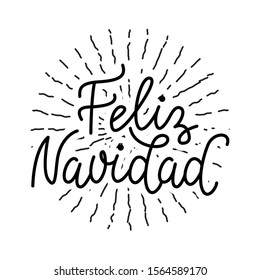 Festive Holiday Hand Lettered Text - Feliz Navidad Typography Design Element