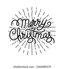 Festive Holiday Hand Lettered Text - Merry Christmas Typography Design Element