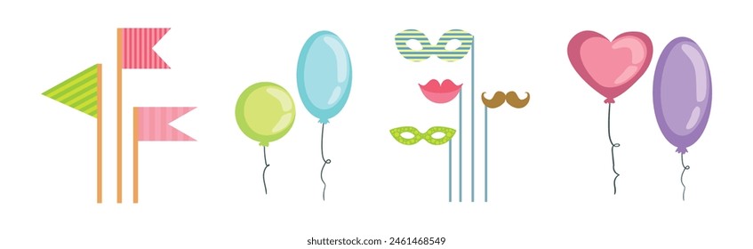Festive Holiday Object and Symbol for Celebration Vector Set